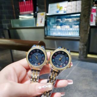 XẢ RẺ ĐẦU NĂM ĐỒNG HỒ NỮ THỜI TRANG PENDI DÂY DEMI MẶT ĐEN SỐ HỘT MÀU