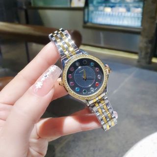 XẢ RẺ ĐẦU NĂM ĐỒNG HỒ NỮ THỜI TRANG PENDI DÂY DEMI MẶT ĐEN SỐ HỘT MÀU