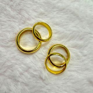 Nhẫn trơn mạ vàng 24k 2chỉ