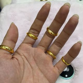Nhẫn trơn 5 phân 1 chit mạ vàng  24k