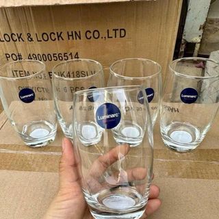 Bộ 6 Cốc Thủy Tinh Trứng Trắng Cao Luminac (THÙNG 8B)