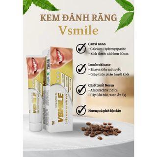 Kem Đánh Răng Vsmile Làm Sạch Răng, Hơi Thở Thơm Mát, Dùng Hằng Ngày Cho Cả Gia Đình 150g