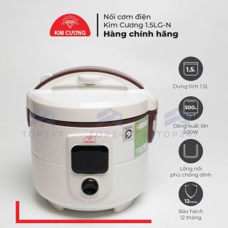 NỒI CƠM ĐIỆN 1,5L KIM CƯƠNG CHỐNG DÍNH NẮP GÀI (T6)