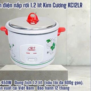 NỒI CƠM ĐIỆN 1,2L KIM CƯƠNG NẮP RỜI (T6)