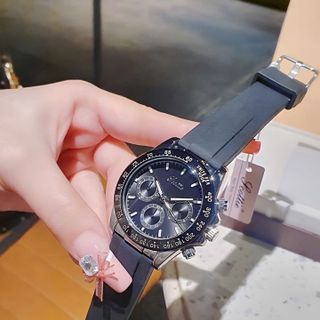 ĐỒNG HỒ NAM CHÍNH HÃNG SCOTTYE CHRONOGRAPH DÂY SILICON ĐEN FULLBOX