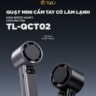 Quạt Cầm Tay Mini 100 Cấp Độ TULI TL-QCT02, Có Sò Lạnh, Pin 4800mAh, Kèm Giá Đỡ Để Bàn, BH 12 Tháng