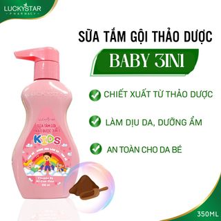 Sữa Tắm Gội Thảo Dược Baby 3IN1 Lucky Star Kids - HỒNG