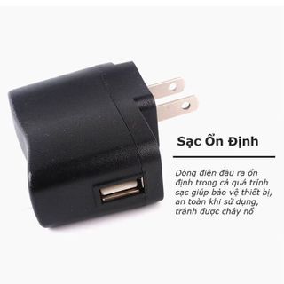 Cóc Sạc Đen Có Đèn Led Báo Đầy (Sạc điện thoại, Loa thẻ nhớ...)