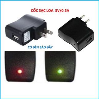 Cóc Sạc Đen Có Đèn Led Báo Đầy (Sạc điện thoại, Loa thẻ nhớ...)
