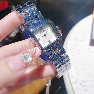 ĐỒNG HỒ NỮ CHÍNH HÃNG SCOTTYE DÂY THÉP BI BẠC MẶT VUÔNG XÀ CỪ FULLBOX