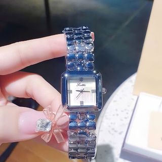 ĐỒNG HỒ NỮ CHÍNH HÃNG SCOTTYE DÂY THÉP BI BẠC MẶT VUÔNG XÀ CỪ FULLBOX