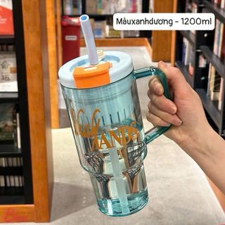 Cốc kèm ống hút 1200ml mẫu mới