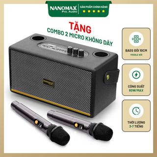 Loa Karaoke Xách Tay Nanomax K-06 Bass Đôi 10cm 60w