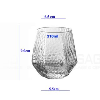 Bộ 6 Cốc Thủy Tinh Góc Cạnh Sần (THÙNG 12B)