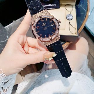 SĂN SALE ĐẦU NĂM ĐỒNG HỒ NAM CAO CẤP HULOT MÁY QUARZT NHẬT VIỀN ĐÁ DÂY DA VÀ CAO SU