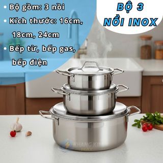 Bộ 3 nồi Inox