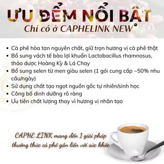 Cà Phê Thảo Dược Caphelink New Tăng Đề Kháng, Giữ Tỉnh Táo Hộp 320g (20 gói x 16g)