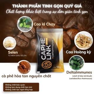 Cà Phê Thảo Dược Caphelink New Tăng Đề Kháng, Giữ Tỉnh Táo Hộp 320g (20 gói x 16g)