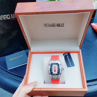 SĂN SALE ĐẦU NĂM ĐỒNG HỒ NỮ SIÊU CẤP RITRARD MILLER DÂY CAO SU MẶT CHỮ NHẬT VIỀN PHA LÊ