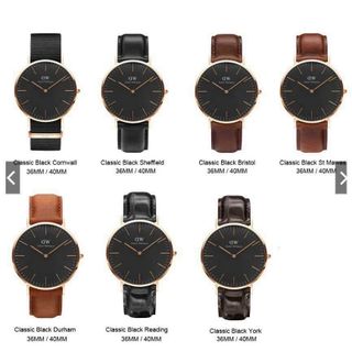 ĐỒNG HỒ NAM NỮ CAO CẤP D WELLINGTON CLASSIC BLACK DÂY DA HỘP NƠ TEM