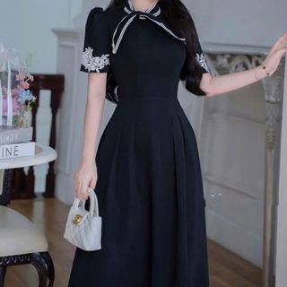 Đầm dự tiệc thiết kế dáng chữ A, xoè,công sở dự tiệc chất liệu cotton lạnh, mềm mại, sang trong,thanh lịch B9