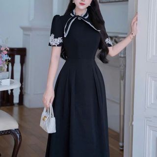 Đầm dự tiệc thiết kế dáng chữ A, xoè,công sở dự tiệc chất liệu cotton lạnh, mềm mại, sang trong,thanh lịch B9