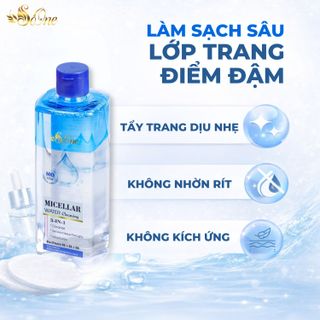 Nước Tẩy Trang SoOne Làm Sạch Sâu Da Trang Điểm Đậm, Không Cồn, Parapen, Hương Liệu, Dưỡng Ẩm, Dịu Da Nắp Xanh Đậm