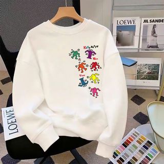 Áo Sweater Cổ tròn tay dài chất vải nỉ bông dày dặn mềm mịn in hoạt hình MÃ 1599