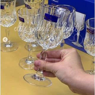 BỘ 6 LY THUỶ TINH UỐNG RƯỢU VIỀN VÀNG CÓ CHÂN DSJ0315R (T8)