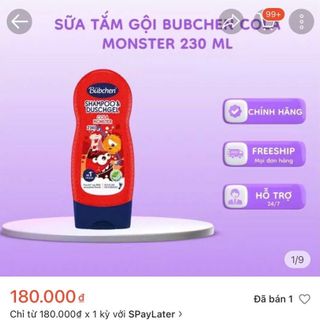 THANH LÝ CHÍNH HÃNG Tắm gội bé Bubchen 3 màu  Full tem phụ đầy đủ