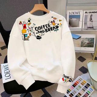 Áo Sweater Nỉ Cổ Tròn tay dài in hoạt hình -  mã 1598