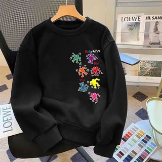 Áo Sweater Cổ tròn tay dài chất vải nỉ bông dày dặn mềm mịn in hoạt hình