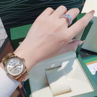 ĐỒNG HỒ NỮ CAO CẤP ROLET DATE JUST MÁY CƠ NIỀNG KHÍA