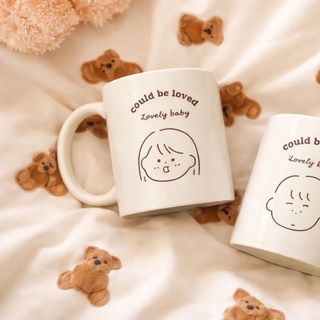 Ly sứ trắng in Lovely baby