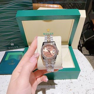 ĐỒNG HỒ NAM NỮ CAO CẤP ROLET DATE JUST MÁY CƠ VIỀN ĐÁ