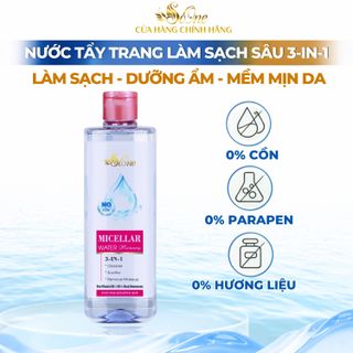 Nước Tẩy Trang SoOne Làm Sạch Mềm Mịn Da, Không Cồn, Không Parapen, Không Hương Liệu Cho Da Nhạy Cảm Nắp Hồng