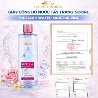 Nước Tẩy Trang SoOne Dành Cho Da Khô, Da Nhạy Cảm, Làm Sạch Sâu, Dưỡng Ẩm, Mềm Mịn Da, Không Cồn, Không Paraben, Không Hương Liệu Nắp Hồng