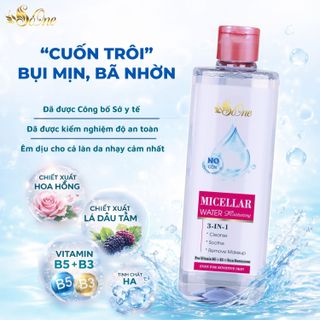Nước Tẩy Trang SoOne Dành Cho Da Khô, Da Nhạy Cảm, Làm Sạch Sâu, Dưỡng Ẩm, Mềm Mịn Da, Không Cồn, Không Paraben, Không Hương Liệu Nắp Hồng