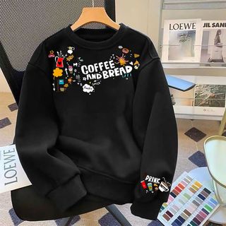 Áo Sweater Cổ tròn tay dài chất vải nỉ bông dày dặn mềm mịn in hoạt hình MÃ 1598