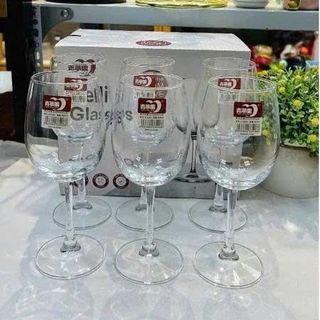 BỘ 6 LY THUỶ TINH UỐNG RƯỢU VANG 350ML EJ5201 (T8)