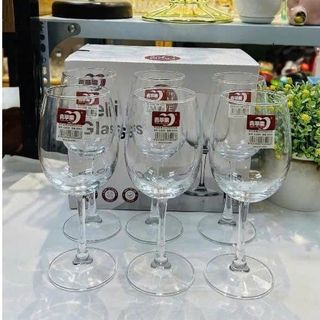BỘ 6 LY THUỶ TINH UỐNG RƯỢU VANG 350ML EJ5201 (T8)
