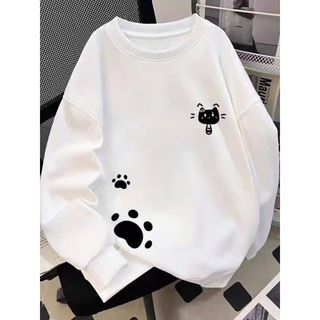 Áo Sweater Cổ tròn tay dài chất vải nỉ bông dày dặn mềm mịn in hoạt hình MÃ 1585