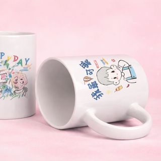 Ly sứ trắng họa tiết dễ thương