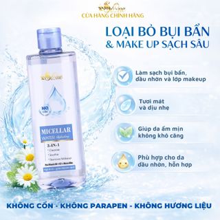 Nước Tẩy Trang SoOne Dành Cho Dầu Mụn, Làm Sạch Sâu, Dưỡng Ẩm, Tươi Mát Da, Không Cồn, Không Paraben, Không Hương Liệu Nắp Xanh Nhạt