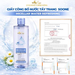 Nước Tẩy Trang SoOne Dành Cho Dầu Mụn, Làm Sạch Sâu, Dưỡng Ẩm, Tươi Mát Da, Không Cồn, Không Paraben, Không Hương Liệu Nắp Xanh Nhạt