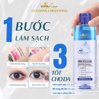 Nước Tẩy Trang SoOne Làm Sạch Sâu Da Trang Điểm Đậm, Không Cồn, Parapen, Hương Liệu, Dưỡng Ẩm, Dịu Da Nắp Xanh Đậm