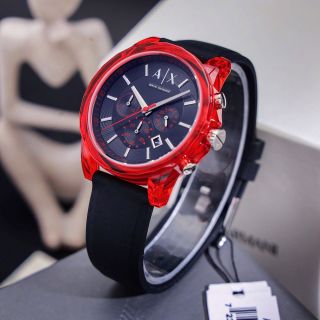 Empori Armani - 𝐎𝐔𝐓𝐄𝐑𝐁𝐀𝐍𝐊𝐒 𝐑𝐄𝐃, 𝐁𝐋𝐔𝐄 𝐒𝐈𝐋𝐈𝐂𝐎𝐍 𝐒𝐓𝐑𝐀𝐏 𝐌𝐄𝐍'𝐒 𝐖𝐀𝐓𝐂𝐇 𝐀𝐗𝟏𝟑𝟑𝟖, 𝐀𝐗𝟏𝟑𝟐𝟕