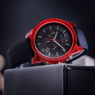 Empori Armani - 𝐎𝐔𝐓𝐄𝐑𝐁𝐀𝐍𝐊𝐒 𝐑𝐄𝐃, 𝐁𝐋𝐔𝐄 𝐒𝐈𝐋𝐈𝐂𝐎𝐍 𝐒𝐓𝐑𝐀𝐏 𝐌𝐄𝐍'𝐒 𝐖𝐀𝐓𝐂𝐇 𝐀𝐗𝟏𝟑𝟑𝟖, 𝐀𝐗𝟏𝟑𝟐𝟕