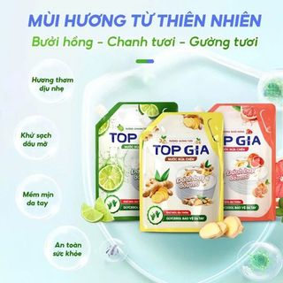 Combo Túi Nước Rửa Chén 2 Lít Top Gia Full VAT (Thùng 3 Túi)