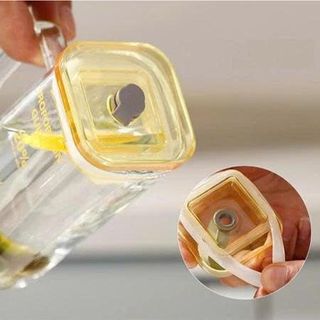 LY THUỶ TINH 340ML CÓ NẮP CHỐNG TRÀN KÈM ỐNG HÚT (T58)